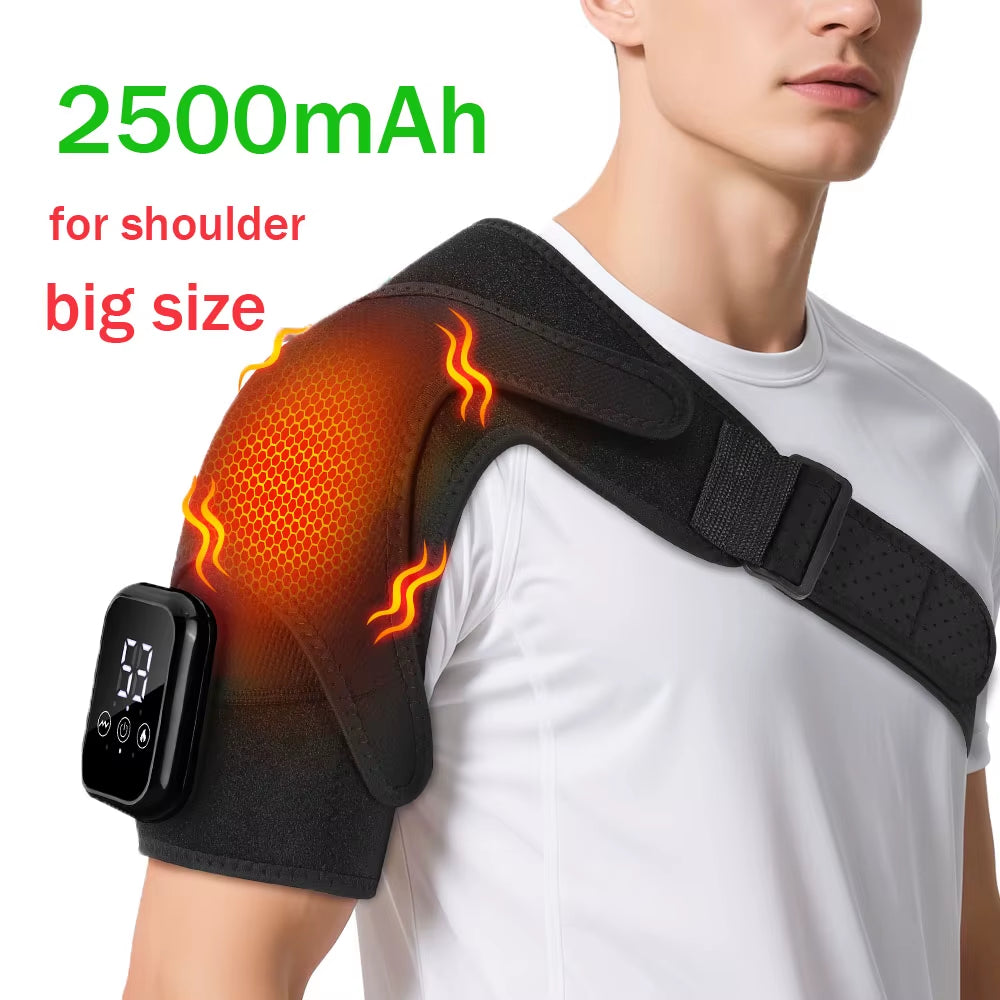 Electric Shouldert Heating Pad 3-Speed Vibration Muscle Relax Belt Thermal Massager Shoulder Neck Health Care Support Brace