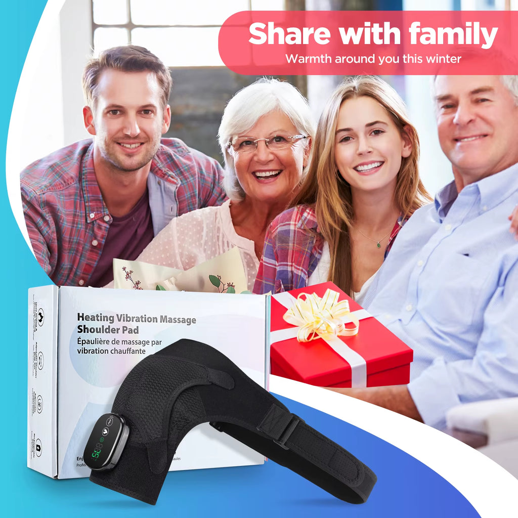 Electric Shouldert Heating Pad 3-Speed Vibration Muscle Relax Belt Thermal Massager Shoulder Neck Health Care Support Brace